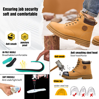 Bottes de sécurité en daim et caoutchouc unisexes personnalisées en gros pour l'hiver, légères, confortables, imperméables, pour le travail en extérieur