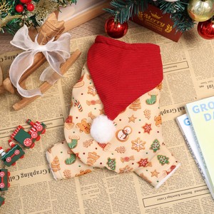 Cute Printed Pet Coat Off White Polyester Cotton Autumn Winter Dog <b>Cat</b> <b>Christmas</b> <b>Outfit</b> - Product Image 1
