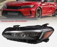 Phare avant DRL de remplacement pour voiture, éclairage de haute qualité, ensemble de phares entièrement LED pour Honda Civic 2022-2024