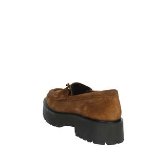 Mocassins en cuir pour femmes Cinzia Soft, semelle épaisse, daim marron - Product Image 1