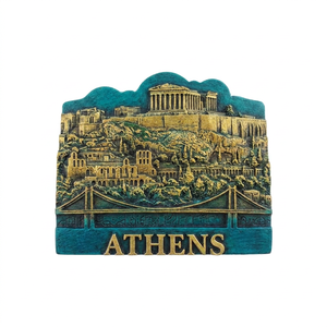 Aimant de réfrigérateur souvenir personnalisé Athènes, aimant 3D en résine Acropole Parthenon Grèce, vente en gros, peint à la main, décoration intérieure, cadeau - Product Image 1