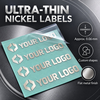 Autocollants de transfert de logo en nickel électro-plaqué ultra fins personnalisés, étiquettes métalliques autocollantes pour appareils électroménagers