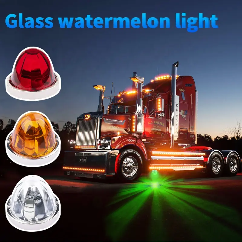 Nieuwe Vrachtwagen Led Lamp Vrachtwagen Glazen Lens Watermeloen Licht Auto Top Marker Led Licht