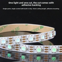 Tira de LED RGB WS2812B 5050 con IC Integrado, Soporte de Cobre, Programable, Autoadhesiva, 5V, IP65