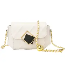 2022 new cowhide women's bag with a single shoulder and a small gold ball chain diamond is a versatile summer fashion trend