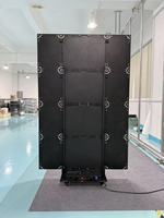 Écran d'affichage LED double face pliable en trois parties, bannière LED à trois côtés pour les entreprises en libre-service, intérieur, haute luminosité