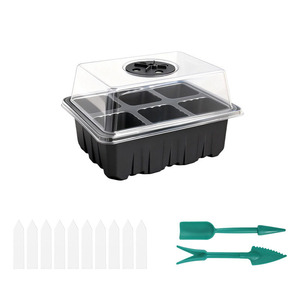 DaringFish Bandejas de Semillero para <span class=keywords><strong>Invernadero</strong></span> de 12 Celdas, Paquete de 10 con Orificio de Drenaje, Tapa Elevada, Kit de Inicio Transparente para Propagación de Plantas - Product Image 5