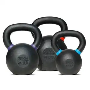 Atacado Ginásio Força Vinil Revestido Círculo Ferro Fundido Exercício Kettle Bell Competição Em Pó Revestido Kettlebell Handle Com Aderência