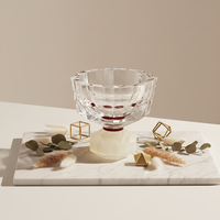 Bol en cristal transparent Hitop Madison au design moderne, pour fruits secs, gâteaux, desserts, décoration de table dans le salon ou la cuisine