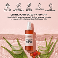 Brume hydratante pour le visage à l'aloe vera, à l'eau de rose, au thym et à la gardénia, rajeunissante, clarifiante, sans parfum, pour tous types de peaux, naturelle