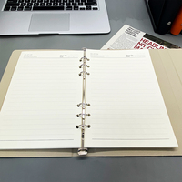 Carnet de notes A5 à couverture rigide personnalisée-Classeur à 6 anneaux, Pages lignées rechargeables, couverture durable pour le bureau et l'école, design personnalisé