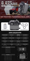 Servo Digital RC Programable sin Escobillas A81BHS de 35KG de Alto Torque y Ultra Velocidad de 0.075S para Autos RC 1/8