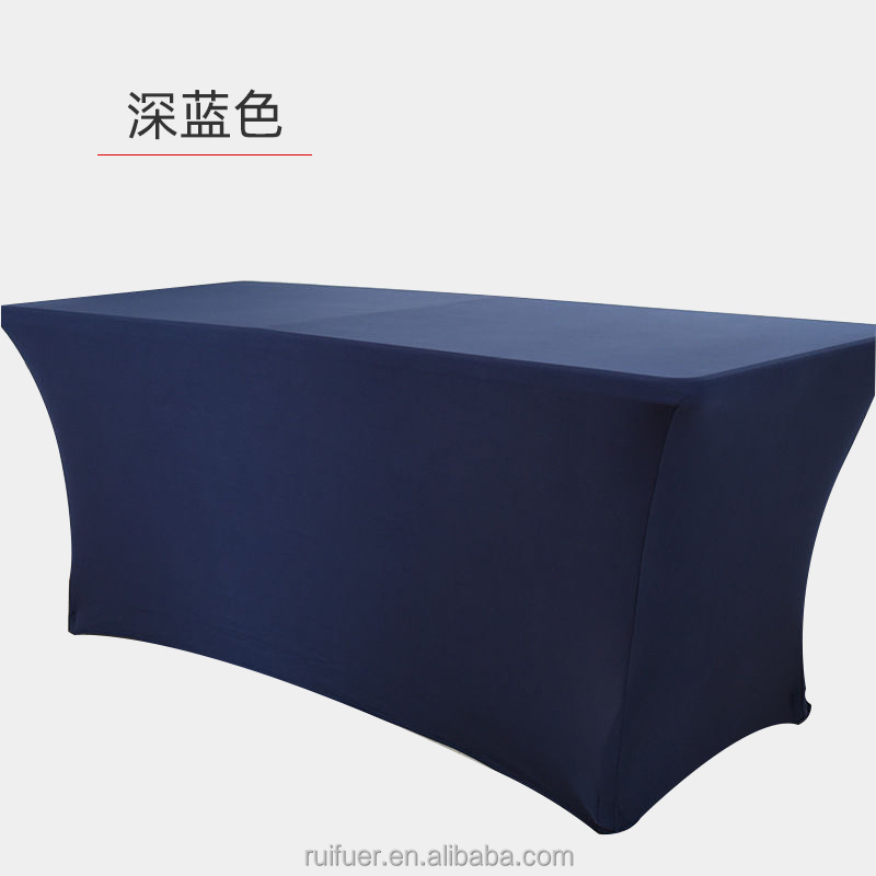 Nappes En Spandex Nappe élastique Mariage Hôtel Anniversaire Salle à Manger Décor Rectangulaire Spandex Nappe Extensible Noir Blanc Couverture De Table 4 6 8 Pieds Pour Table De Banquet Mariage(Light