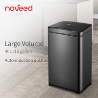 42L Smart Can Capteur de Cuisine Poubelle de Soft Close Smart Dustbin Poubelle de Cuisine en Acier avec noir blanc argent trois couleurs