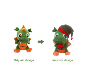Peluche Personalizzabile Ricamato Kawaii, Morbido <span class=keywords><strong>Dinosauro</strong></span> Imbottito con Cotone PP per Alleviare lo Stress - Product Image 4