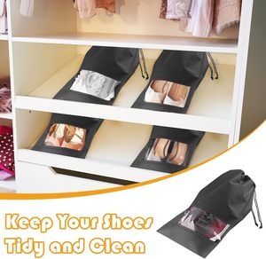Organiseurs de rangement pour chaussures portables en tissu non tissé, sacs à chaussures pour hommes et femmes, best-seller - Product Image 5