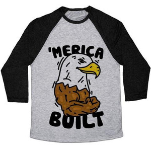 Camiseta de béisbol unisex de mezcla triple 'Merica Built' - Product Image 3