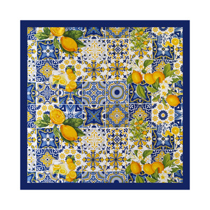 Foulard carré en satin de polyester imprimé citron bohème pour femme, idéal pour l'été, la plage et les voyages, bandana tendance, doux pour la peau - Product Image 3