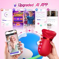 Rosenförmiger Saugvibrator mit App-Fernbedienung, 10 Zungenleck-Vibrationen, 3 Saugmodi für Klitoris und Brustwarzen, Leises Paar-Erwachsenenspielzeug