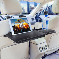 Table pliante multifonctionnelle en plastique pour siège arrière de voiture, support de tablette réglable, porte-gobelet, table de repas portable pour véhicule