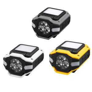 Linterna frontal LED recargable con panel solar para pesca, camping, caza, uso al aire libre, 3 modos, luz brillante, carga USB - Product Image 1