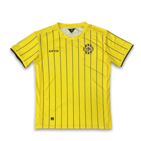 Camiseta de Fútbol Sublimada con Rayas en el Cuello, Fabricada en Vietnam, Barata, al Por Mayor, Personalizable, Transpirable, Manga Corta, 100% Poliéster
