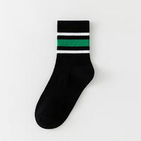 Mode unisexe rayures Sport noir blanc chaussettes coton personnalisé Tube chaussettes Design équipage chaussette