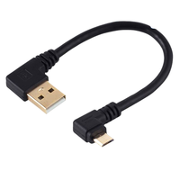 Kabel Pengisian Daya USB/A Male 2.0 Kecepatan Tinggi Sudut Kanan 90 Derajat dengan Pelindung PVC dan Anyaman untuk Penggunaan Kamera dan Komputer