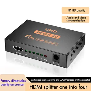 China 1x4 HDMI Splitter Box Distribuidor de audio y video Compatible con 3D y 4K x 2K 1080p Resolución Divisores y convertidores de video Tipo