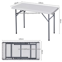 Großhandel Camping Garden Outdoor Dining Weiß Rechteckige Kunststoff Klapptische und Stühle Set für Veranstaltungen