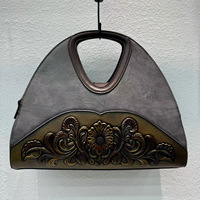 Bolso de hombro informal de estilo retro con diseño de morning glory, estilo chino único, bolso versátil