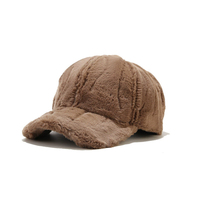 Casquette de baseball unisexe en fausse fourrure de lapin, chaude et moelleuse, à bord incurvé, style décontracté, épaisse et douce, pour homme et femme