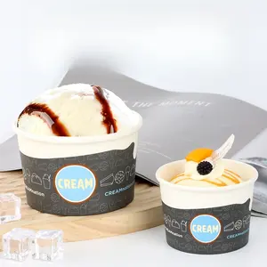 500 personalizzare le tazze del gelato con il contenitore della vasca del gelato con Logo di Design personalizzato compostabile
