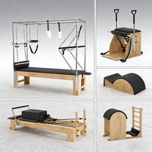 Pilates professionnel cinq-ensemble érable blanc chêne réformateur en bois Cadillac échelle baril <span class=keywords><strong>chaise</strong></span> Pilates réformateur avec trapèze - Product Image 1