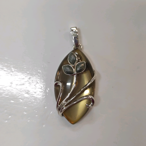 Pendentif en argent 925 avec quartz fumé - Product Image 1