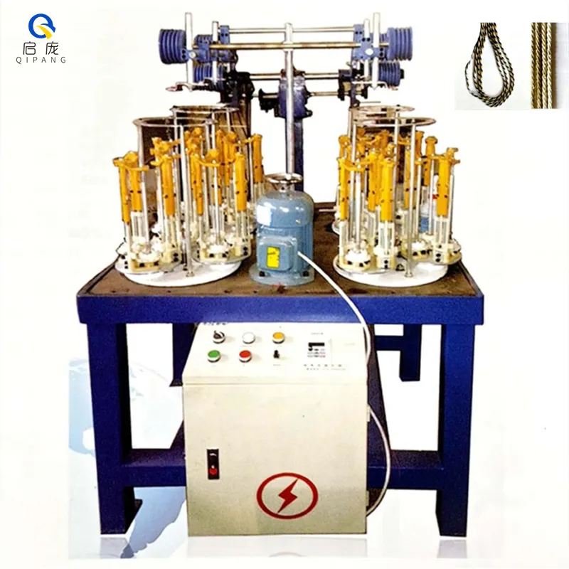 QIPANG High Speed Knitting Machine Spindlle Climbing rope Elastic Braiding Machine Bungee Cord Making Machine