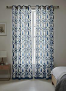 Rideau imprimé de blocs de coton fait à la main, moutarde, fleur de coquelicot, traitement de fenêtre élégant, décor à la maison classique - Product Image 6