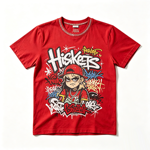 T-shirt personnalisé Kornit DTG en gros, T-shirt graphique personnalisé avec personnage d'<span class=keywords><strong>anime</strong></span>, en coton épais, style décontracté et cool, à manches courtes - Product Image 1