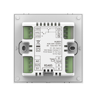 Thermostat tactile HaiLin à 2 tuyaux avec vanne marche/arrêt et commande de ventilateur EC 0-10v pour FCU RS-485 Modbus 220V AC Montage encastré HL8131