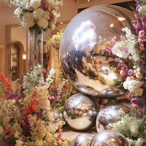 Bola de espejo inflable grande, globo de <span class=keywords><strong>discoteca</strong></span> brillante, <span class=keywords><strong>esfera</strong></span> flotante de PVC metálico <span class=keywords><strong>para</strong></span> decoración de escenario de fiesta de boda, accesorios <span class=keywords><strong>para</strong></span> eventos - Product Image 6