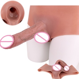 SXXY Silicone Strap on <b>Dildos</b>, Realistic Penis Sleeve Pants Portable Adult Sex Toys Strap, Realistic , SM Sex Toy for Women, Men - Product Image 1