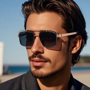 Nouvelles lunettes de soleil polarisées haut de gamme, en <span class=keywords><strong>acier</strong></span> inoxydable, design sans vis – tendance, à la mode, protection solaire - Product Image 2