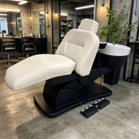 Chaise de lavage de cheveux électrique avec massage, réglage en hauteur, détoxification du cuir chevelu, circulation de vapeur, position inclinable confortable
