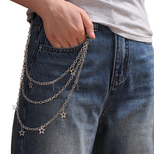 โซ่คาดเอวโลหะลายดาวฮิปฮอป หลายชั้น รูปดาวห้าแฉกแบบโปร่ง สำหรับผู้ชายและผู้หญิง สวมใส่ได้ทุกวัน ทำจากสังกะสี - Product Image 6