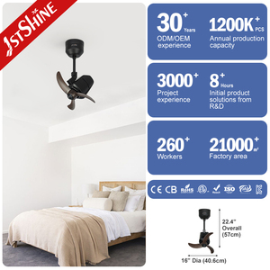 พัดลมเพดาน 1stshine สมาร์ท หมุนได้ 120 องศา มอเตอร์ดีซี <span class=keywords><strong>6</strong></span> ระดับความเร็ว ขนาด 16 นิ้ว พัดลมเพดานขนาดเล็ก ไม่มีไฟ - Product Image 3