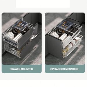 Accessoires multifonctionnels pour armoires de cuisine, quincaillerie de meubles à fermeture douce, panier de rangement coulissant pour tiroir d'armoire de cuisine - Product Image 5