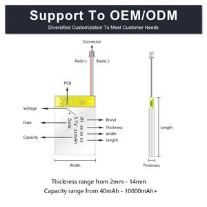 Аккумулятор литий-полимерный (LiPo) для мини-радиоуправляемых вертолетов, <span class=keywords><strong>3</strong></span>.7В, 170мАч, модель 741724 - Product Image 4