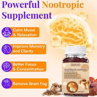 Compléments alimentaires nootropiques biologiques et végétaliens pour adultes, Cordyceps adaptogène, sans sucre, gommes aux champignons, bonbons vitaminés