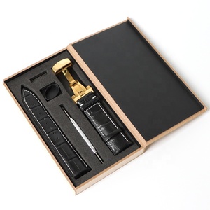 악어 패턴 천연 가죽 시계줄 화이트 스티치 남녀공용 18mm 20mm 22mm - Product Image 3