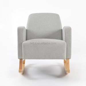 Fauteuil à bascule en bois gris pour bébé, avec assise individuelle en tissu, idéal pour l'allaitement, directement de l'usine - Product Image 2